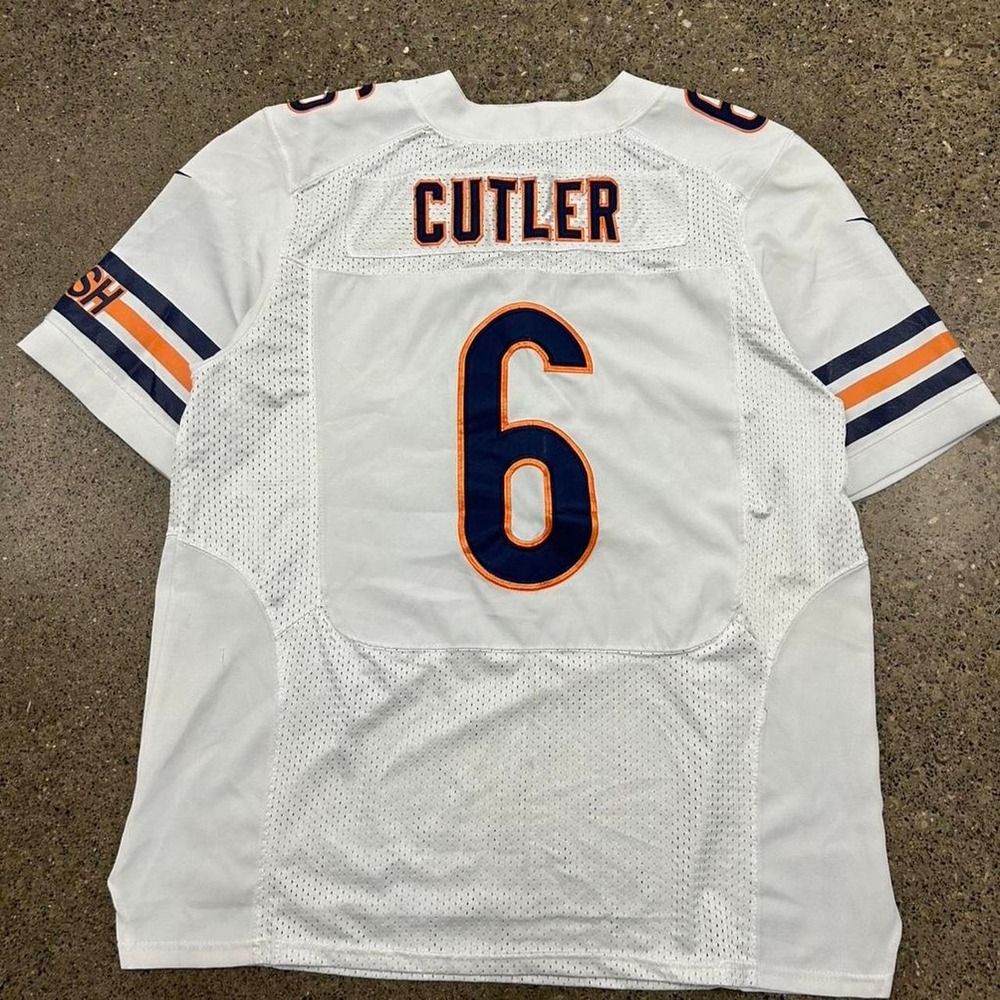 Nike Chicago Bears Jay Cutler #6 White NFL On Field Jersey (Size XL)